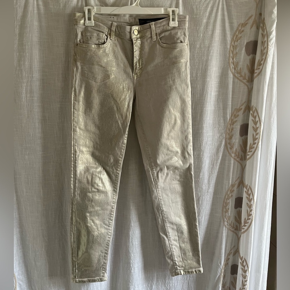 Armani Exhange Off-White Glitter Denim Jeans